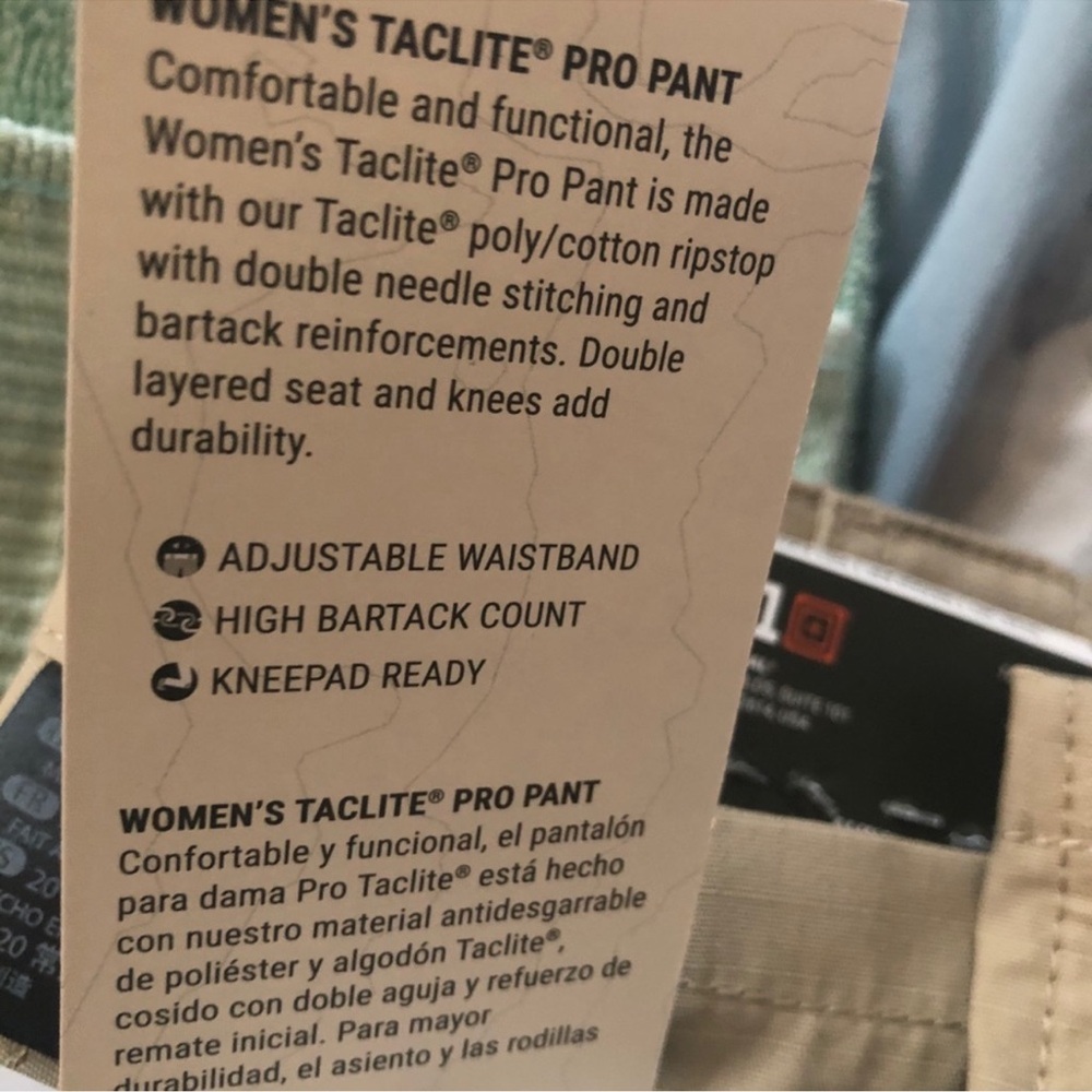 5.11 Taclite Pro tactical pants NWT tan 20w - Picture 3 of 3
